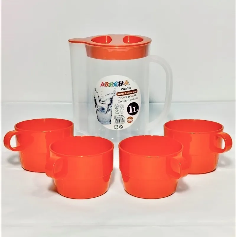 1L Plastic Jug with 4 Cups