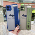 YIWESAN for Infinix S5 Lite Case Fashion Popular Tide With Wristband Thin Frosted Transparent Hard Full Cover Camera Silicone Softcase Pattern Casing Shockproof Protection Cases. 