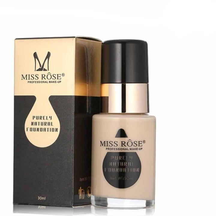 Miss Rose Waterproof Moisturizing Oil Free Full Coverage Deep Whitener Liquid Foundation 30Ml