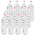 HAOEN 12-Pack 8 Oz Condiment Squeeze Bottles with Red Tip Cap - Durable Plastic Squirt Bottle for Ketchup, Sauces, Syrup. 