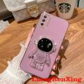 Casing Tecno Pova 4 Pro Tecno Pova 4 4G 2023 back cover phone case softcase electroplated silicone shockproof protector smooth protective bumper cover new design astronaut with Holder ddyhy02. 