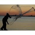 Fishing Cast Net - 1 Yard Mesh, 28 Inch Height, Round Shape - Available in 3 and 6 Numbers, 700g and 1000g Weight. 