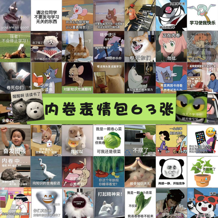 60 involution meme sticker packs, student prank and retort expressions for phone cases, tablets, suitcase stickers wholesale