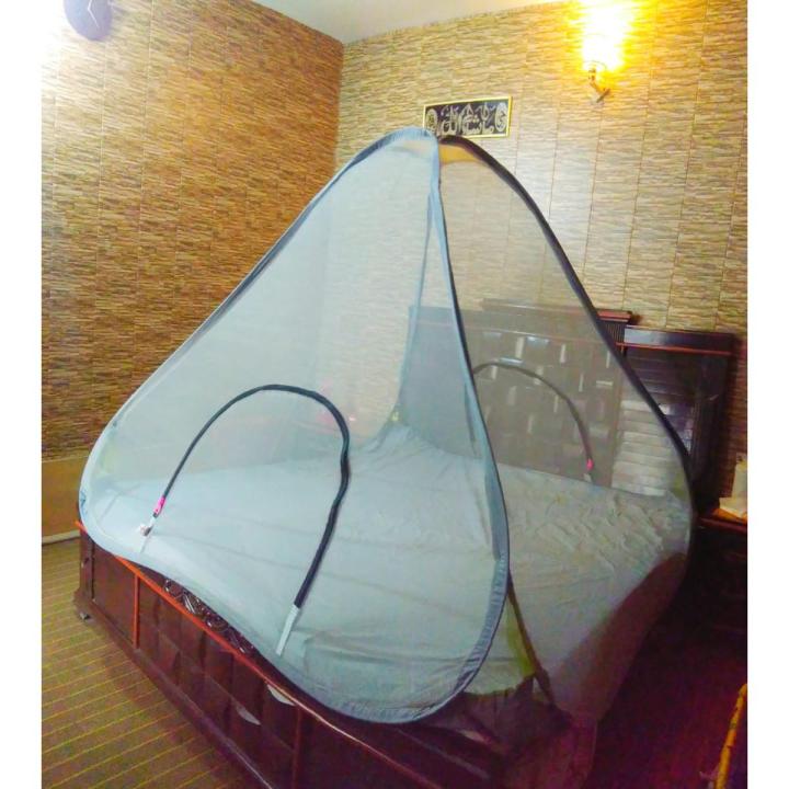 Multicolor Double Bed mosquito net SIZE 6FT*6FT MACHARDANI Made of KOREAN NET BEST QUALITY STEEL WIRES covered in Fine Pipes Best Zips