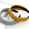 CGearuppt Solid Knitting Headbands Twisted Knotted Hair Band For Lady Girl Turban Wide Simple Hair Hoop Headwear Hair Accessories Navy. 