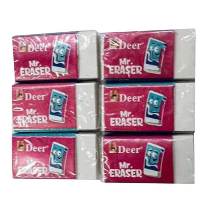 Deer Eraser (ER-40) - 6 Pcs Special Packing | Premium Quality Erasers for Precision Erasing