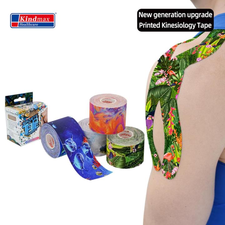 【Atoztide Store】Kindmax Digital Elastic Colorful Kinesiology Tape for Sports Muscle Pain Relief Patch Cotton Athletic