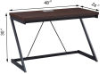 Computer Desk Z Shape Metal and Wood Z Writing Desk, Work Sturdy Table. 