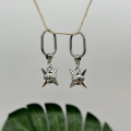Gothic Spiky Ball Hoop Dangle Earrings for Women Y2K Punk Spike Morning Star Charm Drop Earrings Grunge Aesthetic Earrings. 