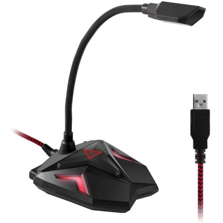 Voice Desktop USB Microphone Stand for Computer Laptop PC G55 Gaming Microphone Stand Omnidirectional Adjustable USB Wired Studio Mic