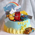 4/6pcs McQueen Car Birthday Cake Decoration Figure Cake Topper Flag Cupcake Topper Car doll gift. 