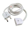Extension Cable Extension board for All Seasons: High-Quality, Flexible Design with Male-Female Plugs, Multi-Purpose Two-Core Wire Lead (40/76) in White.. 
