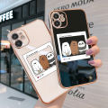 (Free Lanyard) Luxury 6D Plating Case for OPPO A12 Phone Cases Cute Cartoon Anime Bears Side Print Soft Silicone Square Back Cover. 