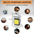 Electric Lighter USB Rechargeable Dual Arc Lighters, Cool Plasma Lighter with Waterproof Transparent Shell, 3 Modes COB Flashlight and Detachable Pocket Clip for EDC Outdoor Camping Survival. 