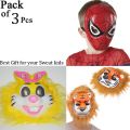 3 Pcs Face mask, Rabbit Cartoon, Spiderman And Lion Face Mask, Halloween festivals Cosplay Mask For kids And Boys. 