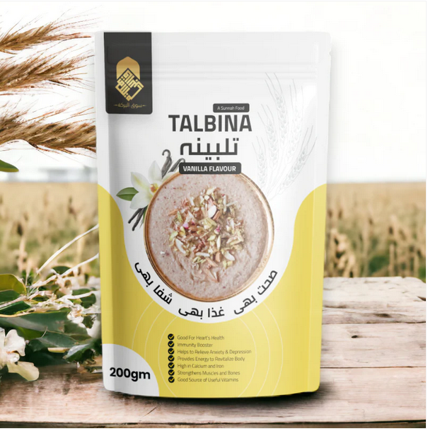 Talbina food talbeena powder delicious vanilla flavour  barley food by souq Albarakah.