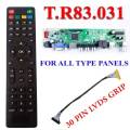T.R83.031 Universal LCD / LED TV Board Remote & 30 Pin LVDS Grip Kit. 