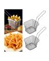 Chips Mini Stainless Steel Frying Basket Strainer 4 inches x 3 inches x 2.6 inches. 