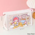 Waterproof Transparent Pencil Case Large Capacity PVC Pen Bag Korean Style Cute Cartoon Travel Pouches Kawaii Cosmetic Bag Makeup Storage School Supplies. 