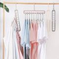 Rotate Anti-Skid Folding Hangers Magic Space Saving Hangers Clothes Hangers Organizers 9 Hole 360°. 