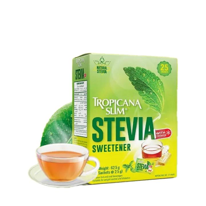 Tropicana Slim Stevia Sweetener 62.5g - 25 Sachet (25x2.5g)