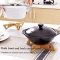【FUN LIVE】 Bamboo Trivet Heat Resistant Table Mats Non-Slip Placemats Thickened Wood Trivets For Dishes, Pot, Bowl, Teapot, Hot Pot Holders. 