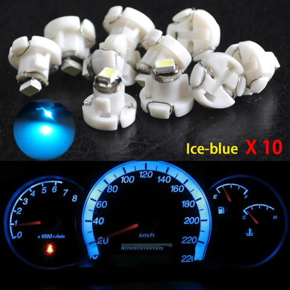 20 Pack Ice Blue T4.7 Neo Wedge LED Bulbs – 12mm Instrument Panel & Gauge Lights, 12V