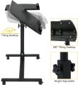 Folding Multi-Adjustable Rolling Laptop Desk - 360° Swivel - 180° Tiltable - Height Adjustable - Portable Notebook Stand Lockable Casters. 