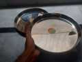 1 Piece Hindu Thaali Large Round Plate Heavy Stainless Steel 10.7 inches. 