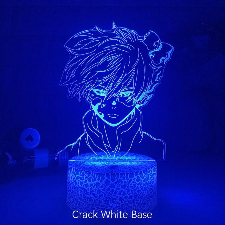 Anime My Hero Academia Shoto Todoroki Led Night Light Lamp for Room Deco Birthday Gift Shoto Todoroki 3d Lamps My Hero Academia
