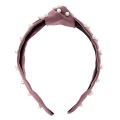 Claire’s Pearl Knotted Headband – Eggplant Hair Accessories Band for Women (Product of UK). 