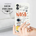 Jizetin for Huawei Y7A 2020 Case Side Design Phone Cover Graffiti NASA Astronaut Moon Cover Square Edge Pattern Liquid Silicone Trend Case. 