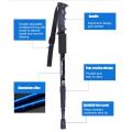 1 Piece Straight-Handle Telescopic Hiking Walking Stick Trekking Pole Alpenstock Anti-Shock Anti-Skid - Black. 