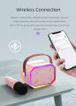 Portable Karaoke Speaker Set Colorful Lights Wireless Karaoke Machine with Microphone Bluetooth-Compatible MP3 Music Player. 