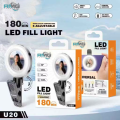 RMG TRADERS PLOKMA Ready Stock U20 Ring LED Selfie Mirror Clip HP Practical Clip-On Mirror for Selfies & Content Creation. 