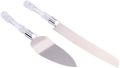 2 Pcs Stainless Steel Cake Knife And Server Set. 