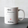 Custom Mug with Name and Date Of Birth, Calendar Mug with Name, Custom Mug with Calendar, Calendar Mug, Mug with Name. 