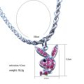 Stainless Steel Hippop -Playboy Necklace Bunny Pendant Necklace For Men Women. 
