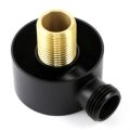 Wall Supply Elbow,Brass Round Wall Mount Shower Hose Connector Accessories G1/2Inch Water Outlet for Shower-Black. 