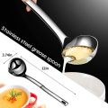 Stainless Steel Oil Soup Separator Spoon, Oil Filter Spoon, Cooking Spoon Oil-Separated Spoon with Long Handle, Grease Filter Spoon for Home Kitchen Hot Pot. 