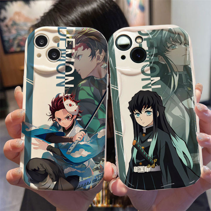 Casing For Samsung Galaxy A06 A05 A05S A34 A53 A33 A52 A21S A22 A23 A72 A73 A13 A12 A31 A51 A71 A04E A04 A50 A30 A04S A03 Core M54 Case Anime Demon Slayer Tokitou Muichirou Wavy