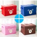 Pack of 4 Cartoon Folding Storage Bins Quilt Basket Kid Toys Organizer torage Boxes Cabinet Wardrobe Storage Bags. 