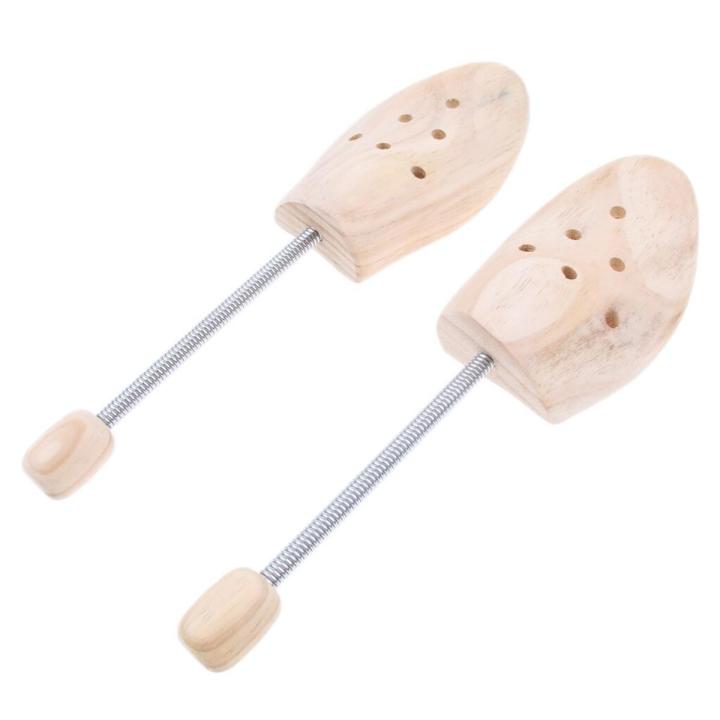 2pcs Men Women Cedar Stretcher Wood Wooden Shoe Tree Shaper Coil Spring