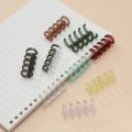 10pcs Spiral Binding Clips Binding Supplies Loose Leaf Binder Rings Stationery 5 Holes 5 Ring Plastic Loose Leaf Clip Plastic Colorful Spring Spiral Rings Binder Notebook. 