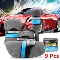 9 Pack Microfiber Car Cleaning Kit Towel Detailing Car Wheel Brush Waxing Sponge. 