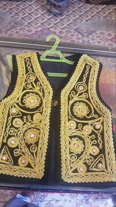 Afghani Velvet Waistcoat Koti for 1-8 years old Girls and boys Embroidered Waistcoat Black Velvet Multicolour Embroidery Pakistani Pashtun Traditional Wear Vintage Handicraft