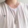 Stainless Steel Necklace for Men Women Hip Hop Design Full Diamond Cartoon Pendant Titanium Steel Necklace. 