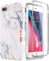 SURITCH for iPhone 7 Plus Case iPhone 8 Plus Cover 360 Protection Silicone Back Cover with Built in Screen Protector Slim Thin Bumper Shockproof iPhone 7 Plus / 8 Plus Case Marble Gold. 