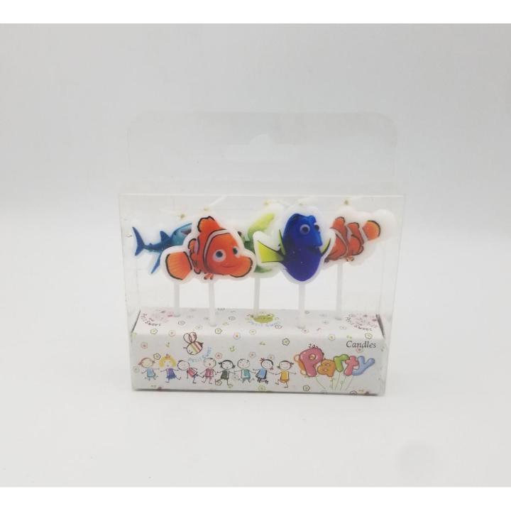 FINDING NEMO CANDLE - PACK OF 5 CANDLES - FINDING NEMO THEME CANDLE FOR CAKE DECORATION