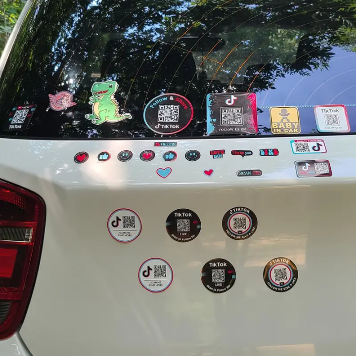 Custom TikTok QR Code Stickers - PVC, Perfect for Daily Office Use & Fan Growth